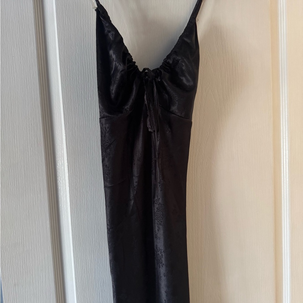 Long Black Satin Dress